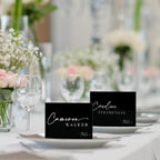 10 Pack Black Rectangle Acrylic Signs With Stand, 3.5x2.7 Inch Blank Black Acrylic Sign with Base, DIY Buffet, alternate view
