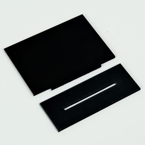 10 Pack Black Rectangle Acrylic Signs With Stand, 3.5x2.7 Inch Blank Black Acrylic Sign with Base, DIY Buffet, alternate view