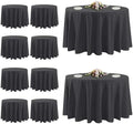 10 Pack Black Round Tablecloths, 120 Inch Stain Resistant and Wrinkle Polyester Fabric Washable Table Clothes