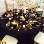 10 Pack Black Round Tablecloths, 120 Inch Stain Resistant and Wrinkle Polyester Fabric Washable Table Clothes, alternate view