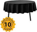 10-Pack Black Round Tablecloths, 84 in, for 3-5 Ft Round Tables, alternate view 2