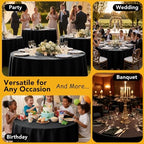 10-Pack Black Round Tablecloths, 84 in, for 3-5 Ft Round Tables, alternate view 5