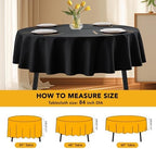 10-Pack Black Round Tablecloths, 84 in, for 3-5 Ft Round Tables, alternate view 6