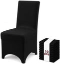 10 Pack Black Stretch Chair Covers, Spandex Dining Chair Slipcovers, Wrinkle Resistant Reusable Covers for