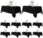 10 Pack Black Tablecloths 70x120 Inch for 6-8 Ft Rectangle Tables in 70x120 Inch in Black