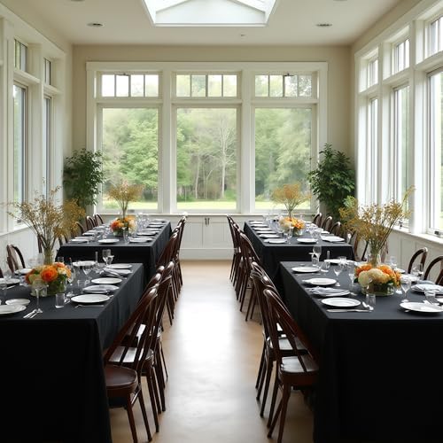 10 Pack Black Tablecloths 70x120 Inch for 6-8 Ft Rectangle Tables in 70x120 Inch in Black, alternate view 7