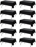 10-Pack Black Tablecloths for Rectangle Tables, 60 x 102 Inches in 60 x 102 Inches in Black