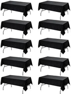 10-Pack Black Tablecloths for Rectangle Tables, 60 x 102 Inches in 60 x 102 Inches in Black