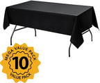 10-Pack Black Tablecloths for Rectangle Tables, 60 x 102 Inches in 60 x 102 Inches in Black, alternate view 2