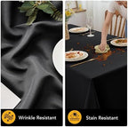 10-Pack Black Tablecloths for Rectangle Tables, 60 x 84 Inches in 60 x 84 Inches in Black, alternate view 4