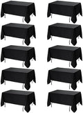 10-Pack Black Tablecloths for Rectangle Tables, 70 x 108 Inches in 70 x 108 Inches