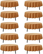 10-Pack Bronze Round Tablecloths, 90 in, for 4-5 Ft Round Tables