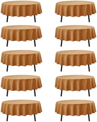 10-Pack Bronze Round Tablecloths, 90 in, for 4-5 Ft Round Tables