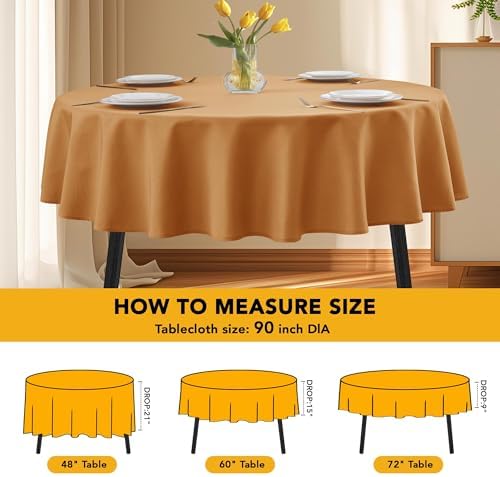 10-Pack Bronze Round Tablecloths, 90 in, for 4-5 Ft Round Tables, alternate view 6