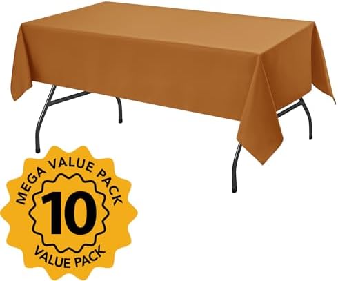 10-Pack Bronze Tablecloths for Rectangle Tables, 54 x 108 Inches in 54 x 108 Inches, alternate view 2