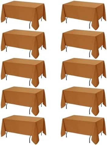 10-Pack Bronze Tablecloths for Rectangle Tables, 60 x 120 Inches in 60 x 120 Inches