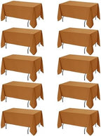 10-Pack Bronze Tablecloths for Rectangle Tables, 70 x 108 Inches in 70 x 108 Inches