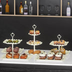 10 Pack Cake Stand Set with 3 x Two-Tier and 3 x Three-Tier Cupcake Stands, Plastic Dessert Table Stand Set 3, alternate view