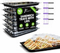 10 Pack Catering Trays with Lid - 18" Serving Trays with Lids - Reusable Serving Platter With Lid for Catering