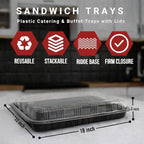 10 Pack Catering Trays with Lid - 18" Serving Trays with Lids - Reusable Serving Platter With Lid for Catering, alternate