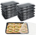 10 Pack Catering Trays with Lids, 13" Charcuterie Board with Lid, Serving Tray with Lid for Cookie, Dessert and