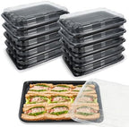 10 Pack Catering Trays with Lids, 13" Charcuterie Board with Lid, Serving Tray with Lid for Cookie, Dessert and