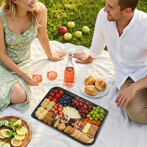 10 Pack Catering Trays with Lids, 13" Charcuterie Board with Lid, Serving Tray with Lid for Cookie, Dessert and, alternate