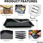 10 Pack Catering Trays with Lids - 17" Serving Tray with Lid, Heavy Duty Recyclable Plastic Party Platters for, alternate
