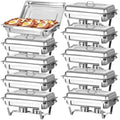 10 PACK Chafing Dish Buffet Set, 8QT Stainless Steel Chafing Dishes for Buffet