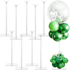 10 Pack Clear Acrylic Balloon Stands for Table Kit, Reusable 15.75 Inch, Balloon Stick with Base Centerpieces