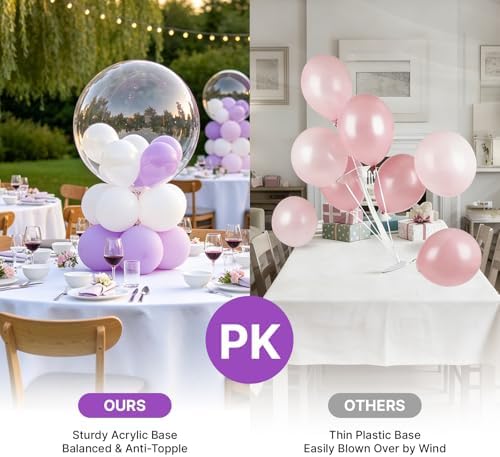 10 Pack Clear Acrylic Tabletop Balloon Stand Kit in 10 Pack 15.75 inch in Clear, alternate view 4
