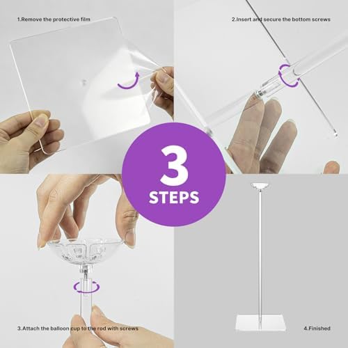10 Pack Clear Acrylic Tabletop Balloon Stand Kit in 10 Pack 15.75 inch in Clear, alternate view 6