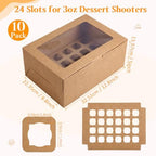 10 Pack Dessert Shooter Box with Window, 24 Count 3 oz, Brown in 24 Count 3 oz in Brown, alternate view 3