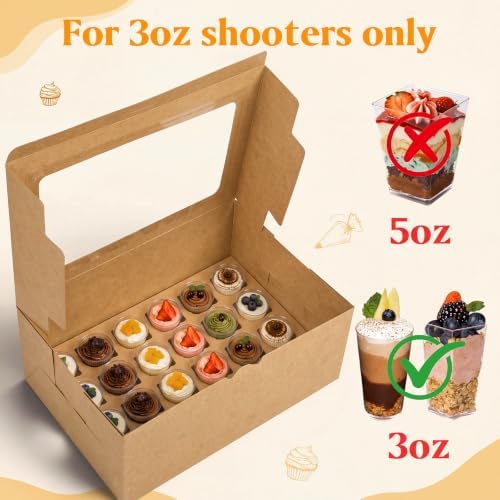 10 Pack Dessert Shooter Box with Window, 24 Count 3 oz, Brown in 24 Count 3 oz in Brown, alternate view 4