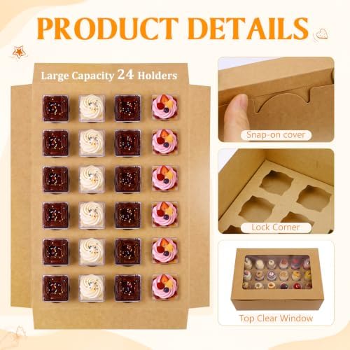 10 Pack Dessert Shooter Box with Window, 24 Count 3 oz, Brown in 24 Count 3 oz in Brown, alternate view 5