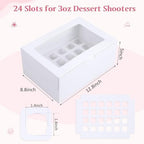 10 Pack Dessert Shooter Box with Window, 24 Count 3 oz, White in 24 Count 3 oz in White, alternate view 3