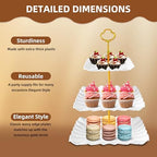 10 Pack Dessert Table Display Set, 4 Three-Tier Square Cupcake Stands and 6 Serving Trays for Cakes, Cupcakes, alternate view