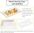 10 Pack Dessert Table Display Set, 4x Cupcake Stands & 6x Serving Trays in Gold and White, alternate view 6