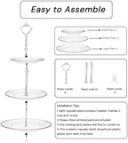 10 Pack Dessert Table Display Set, 4x Cupcake Stands & 6x Serving Trays in Gold and White, alternate view 7