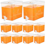 10 Pack Drink Dispenser for Fridge with Spigot, 2 Gallon