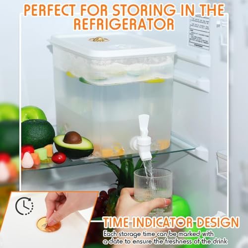 10 Pack Drink Dispenser for Fridge with Spigot, 2 Gallon, alternate view 6