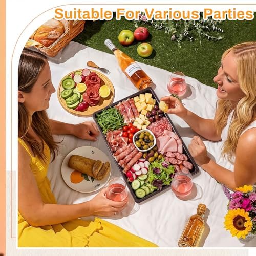 10 Pack Extra Large Charcuterie Board with Lids in Black, alternate view 2