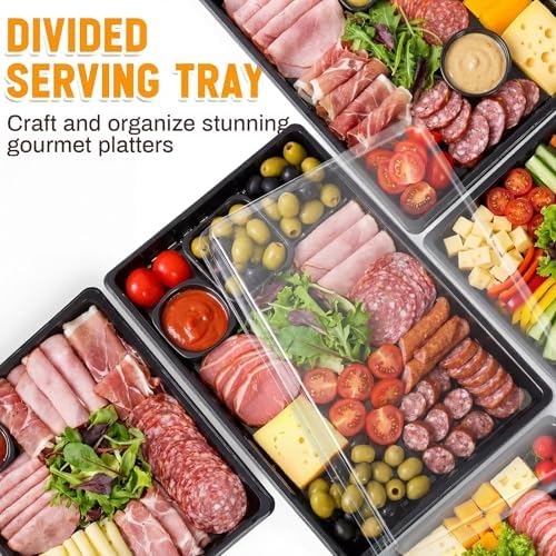 10 Pack Extra Large Charcuterie Board with Lids in Black, alternate view 5