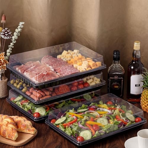10 Pack Extra Large Charcuterie Board with Lids in Black, alternate view 6