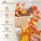 10 Pack Fall Leaf Garland, Hanging Vines Garland Artificial Fall Maple LeavesThanksgiving Decor for Home Wedding, alternate