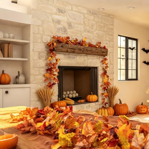 10 Pack Fall Leaf Garland, Hanging Vines Garland Artificial Fall Maple LeavesThanksgiving Decor for Home Wedding, alternate