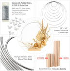 10 Pack Floral Hoop with Stand and 38-Yard Paddle Wire 10 Inch Metal Rings for DIY Centerpiece Table Decorations, alternate