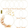10 Pack Floral Hoop with Stand and 38-Yard Paddle Wire 12 Inch Metal Rings for DIY Centerpiece Table Decorations