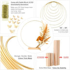 10 Pack Floral Hoop with Stand and 38-Yard Paddle Wire 16 Inch Metal Rings for DIY Centerpiece Table Decorations, alternate