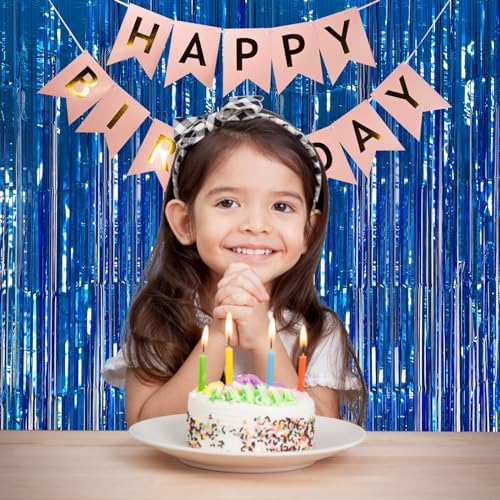 10 Pack Foil Curtain Backdrop Blue Metallic Tinsel Foil Fringe Curtains Photo Booth Props for Birthday Wedding, alternate